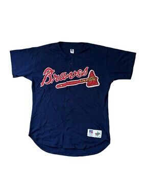 Vintage 90’s Atlanta Braves Russell Athletic Baseball Jersey Blank Adult Size 48